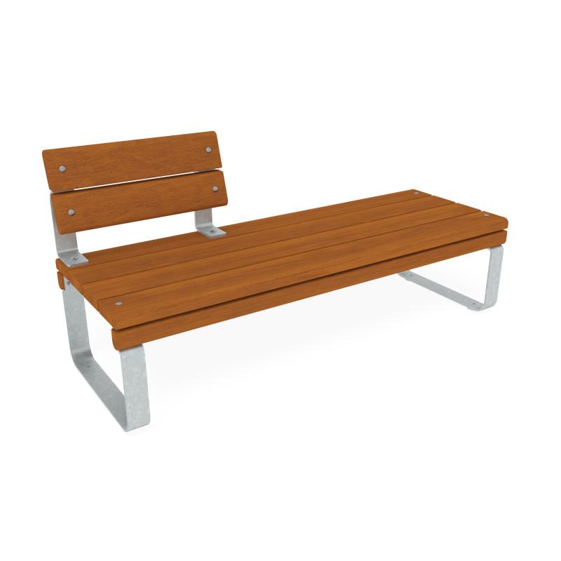 HAGS backrest short Rosenlund made of hardwood standard (color: galvanized)