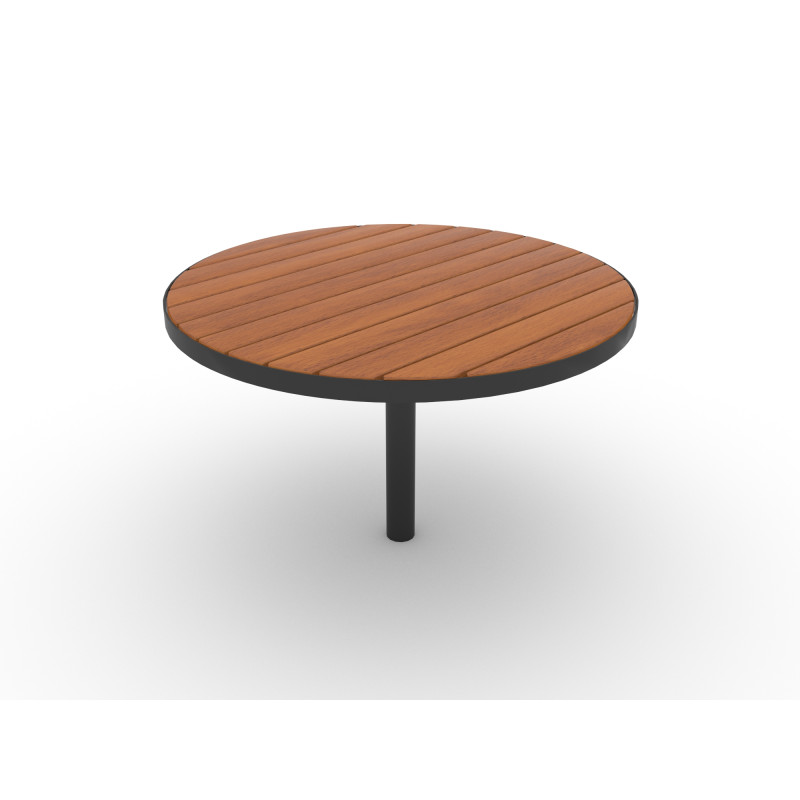 HAGS Round Table Hardwood Standard - Freestanding (Colour: Brown/Galvanized)