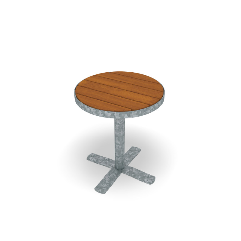 HAGS Round Table Hardwood Standard - Freestanding (Colour: Galvanized)