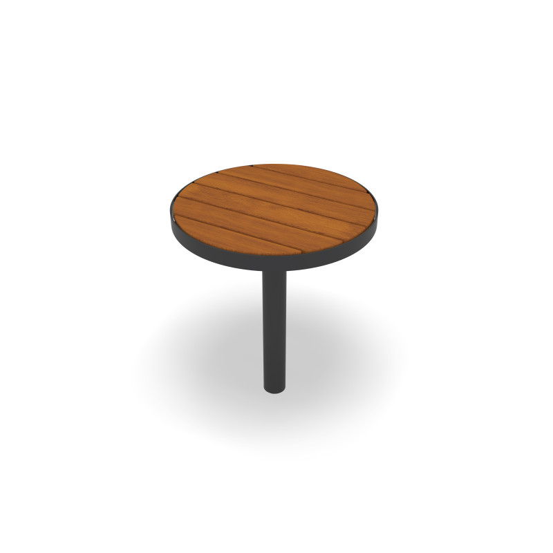 HAGS Round Table Hardwood Standard - For Concreting (Colour: Black)