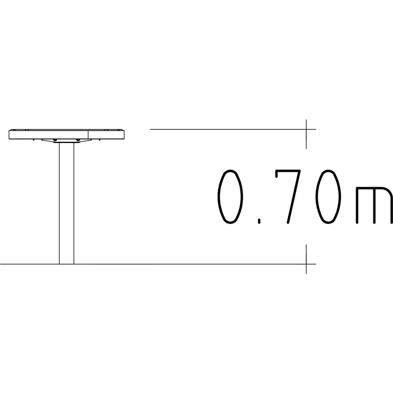 HAGS Round Table Hardwood Standard - For Concreting (Colour: Galvanized)