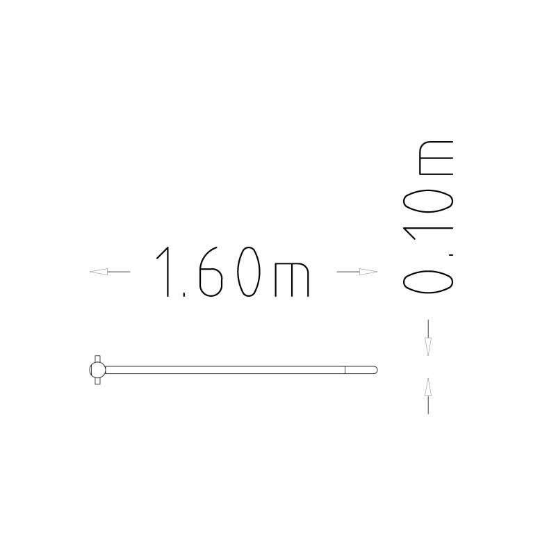 HAGS Boom Barrier 1.6 m Length Standard (Color: Galvanized) (8012770)