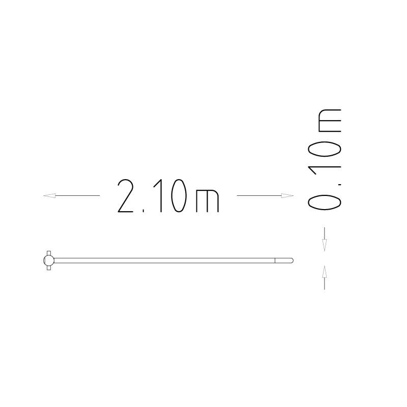 HAGS Boom Barrier 2.1 m Length Standard (Color: Galvanized) (8012771)