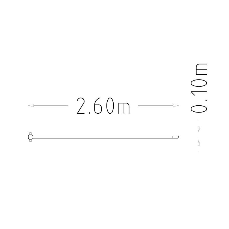 HAGS Boom Barrier 2.6 m Length Standard (Color: Galvanized) (8012769)
