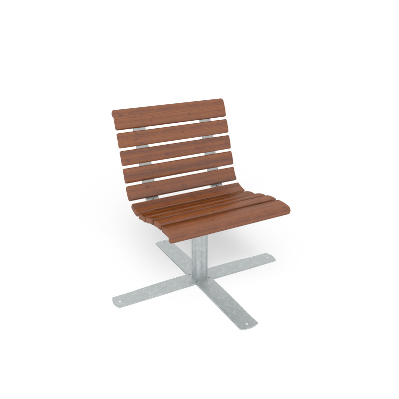 HAGS Armchair Sofiero Fixed Standard - Freestanding (Colour: Brown/Galvanized) Front view