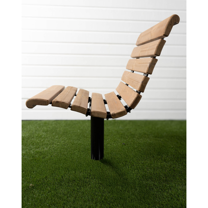 HAGS Armchair Sofiero Thermo Standard - for setting in concrete (color: black)