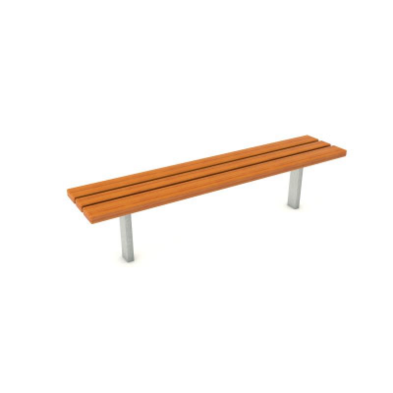 HAGS Ekeby Hardwood Standard Bench for Setting in Concrete (Color: Galvanized | Hardwood) (8058444)