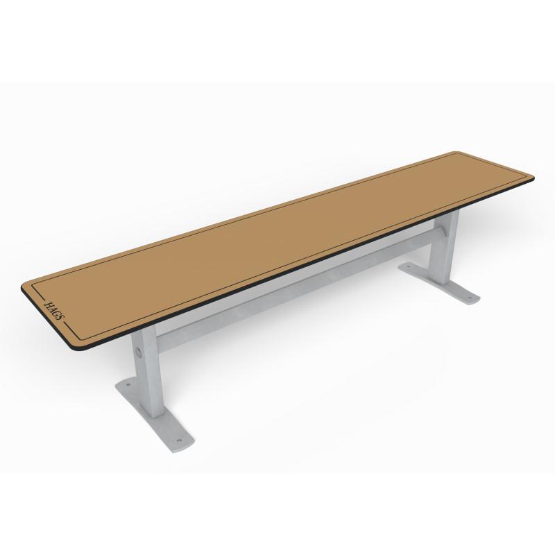 HAGS Ekeby HPL Standard Bench (Color: Beige/Galvanized) (8101207)