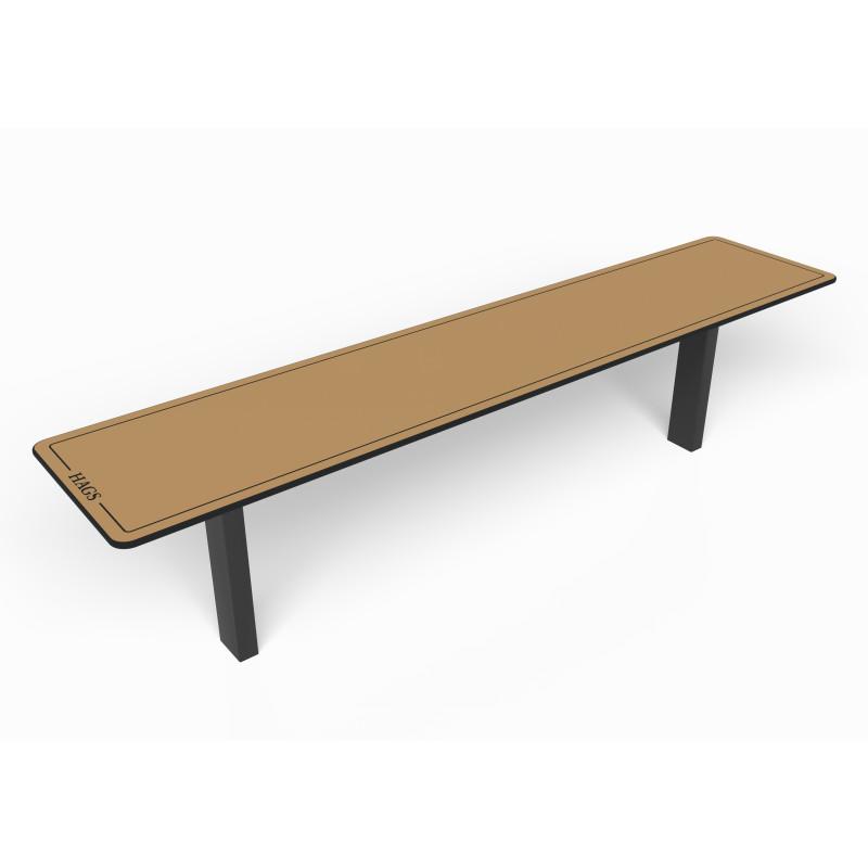 HAGS Ekeby HPL Standard Bench for Setting in Concrete (Color: Beige/Black) (8101177)