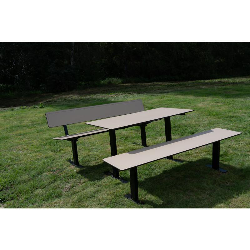HAGS Ekeby HPL Standard Bench for Setting in Concrete (Color: Beige/Black) (8101177)