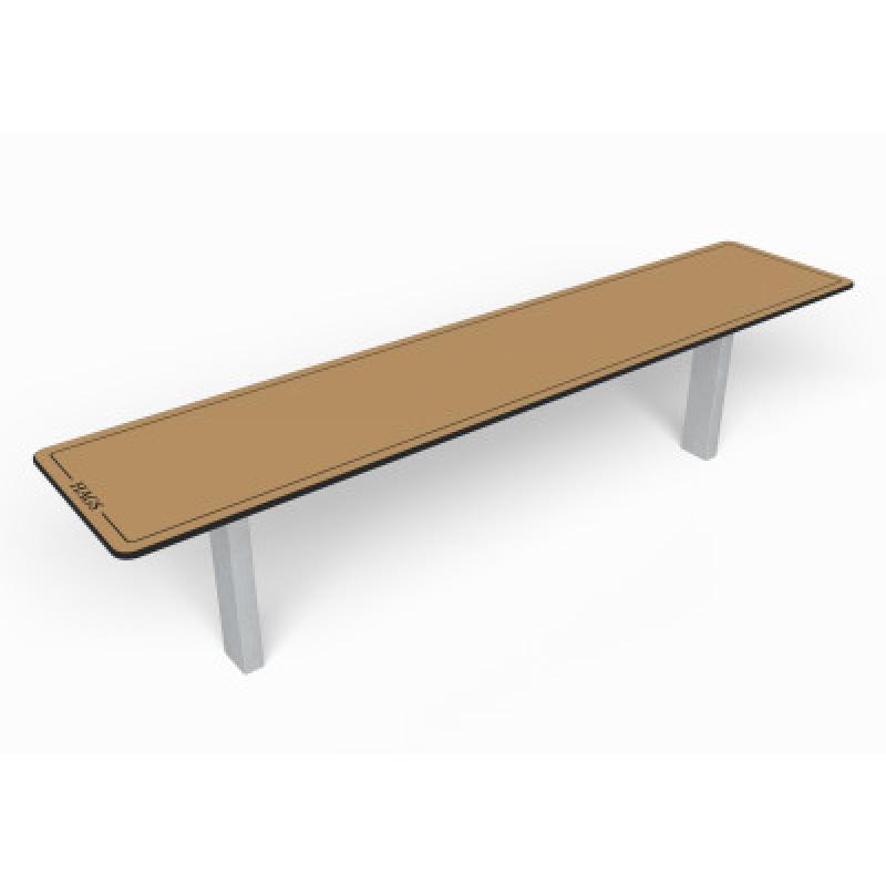 HAGS Ekeby HPL Standard Bench for Setting in Concrete (Color: Beige/Galvanized) (8101181)