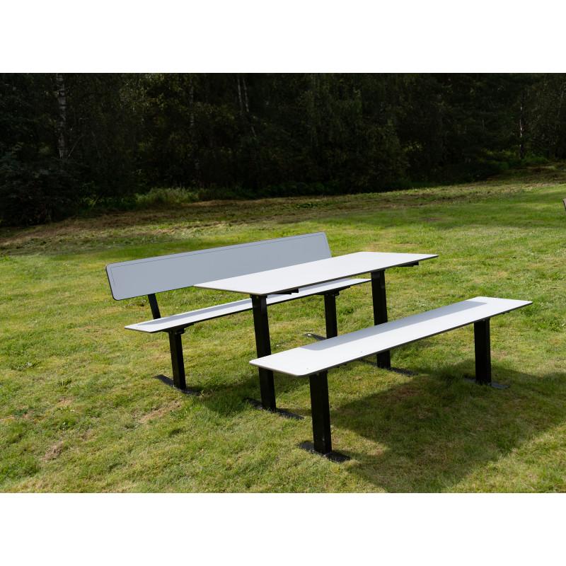 HAGS Ekeby HPL Standard Bench for Setting in Concrete (Color: Grey/Black) (8101176)