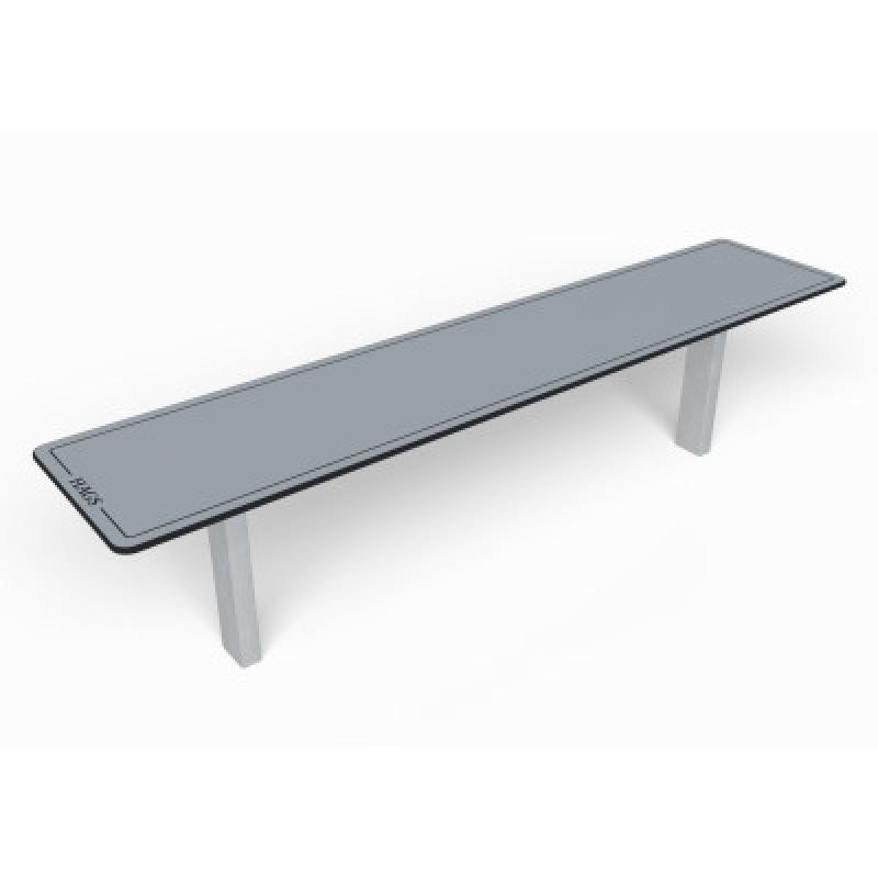 HAGS Ekeby HPL Standard Bench for Setting in Concrete (Color: Light Grey/Galvanized) (8101180)