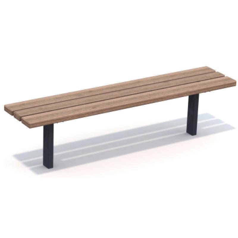 HAGS Ekeby Standard Bench for Setting in Concrete (Color: Brown/Black) (8037101-2)