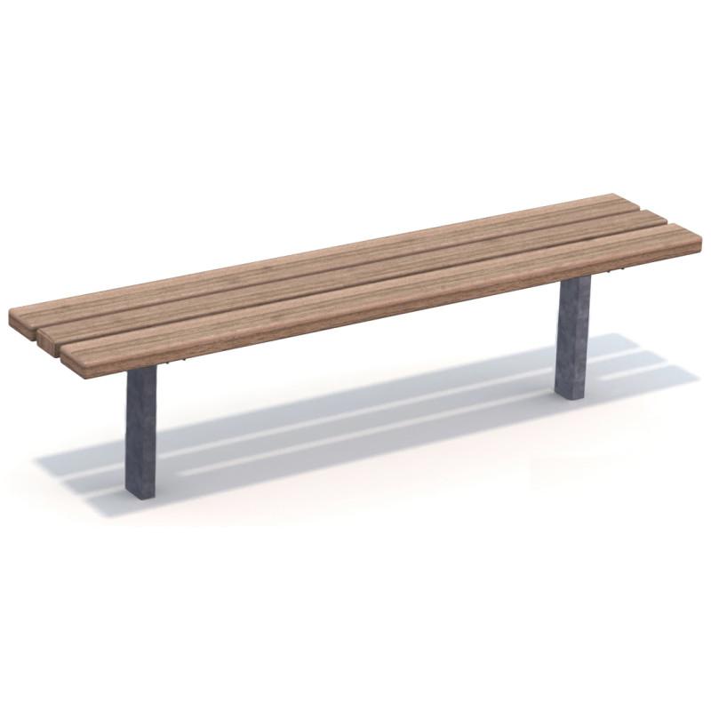 HAGS Ekeby Standard Bench for Setting in Concrete (Color: Brown/Galvanized) (8037103)