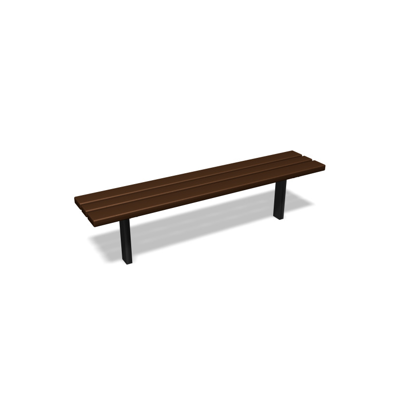 HAGS Ekeby Standard Bench for Setting in Concrete (Color: Black | Recycled Plastic) (8064359)