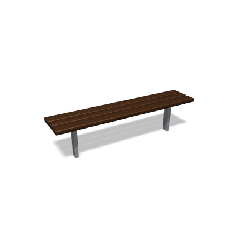 HAGS Ekeby Standard Bench for Setting in Concrete (Color: Galvanized | Recycled Plastic) (8064356)