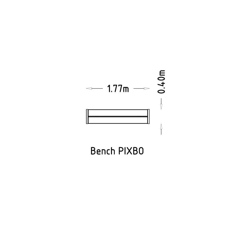 HAGS Pixbo Standard Bench for Setting in Concrete (Color: Black/Galvanized) (8037093)