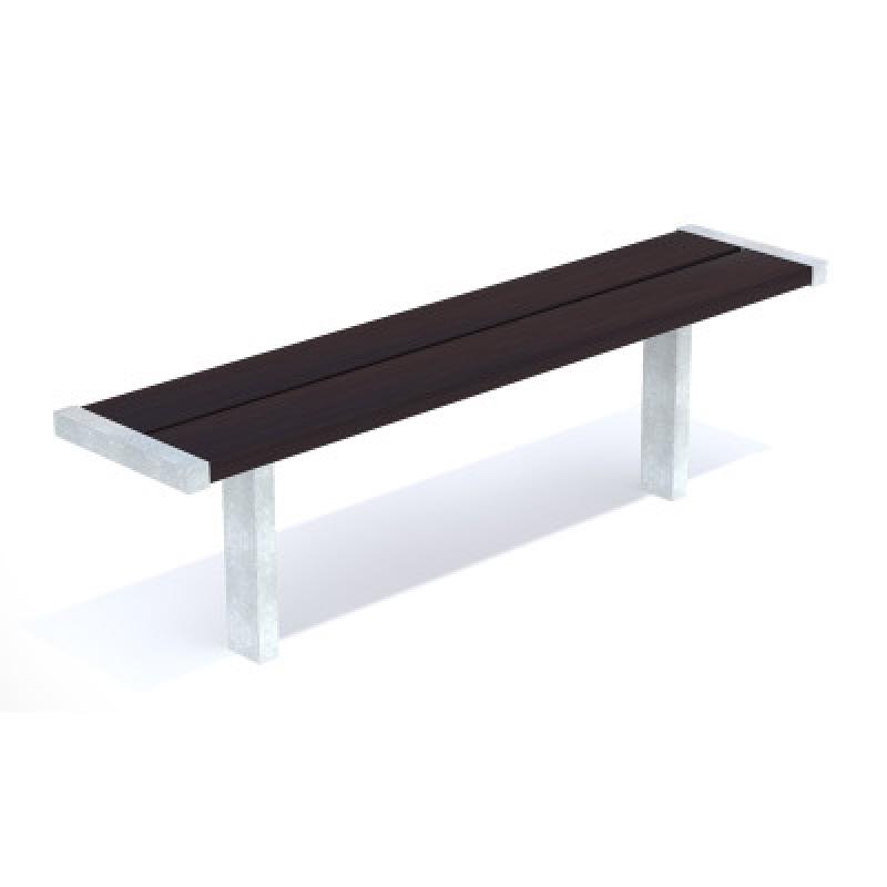 HAGS Pixbo Standard Bench for Setting in Concrete (Color: Black/Galvanized) (8037093)