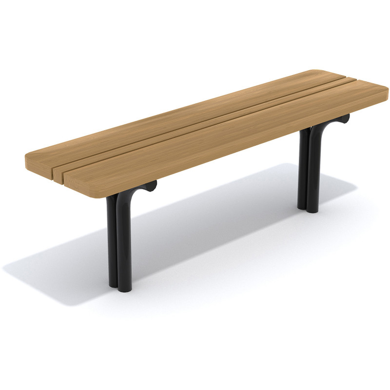 HAGS Rörkröken Standard Bench - For Concreting (Colour: Dark Brown/Black) Front view