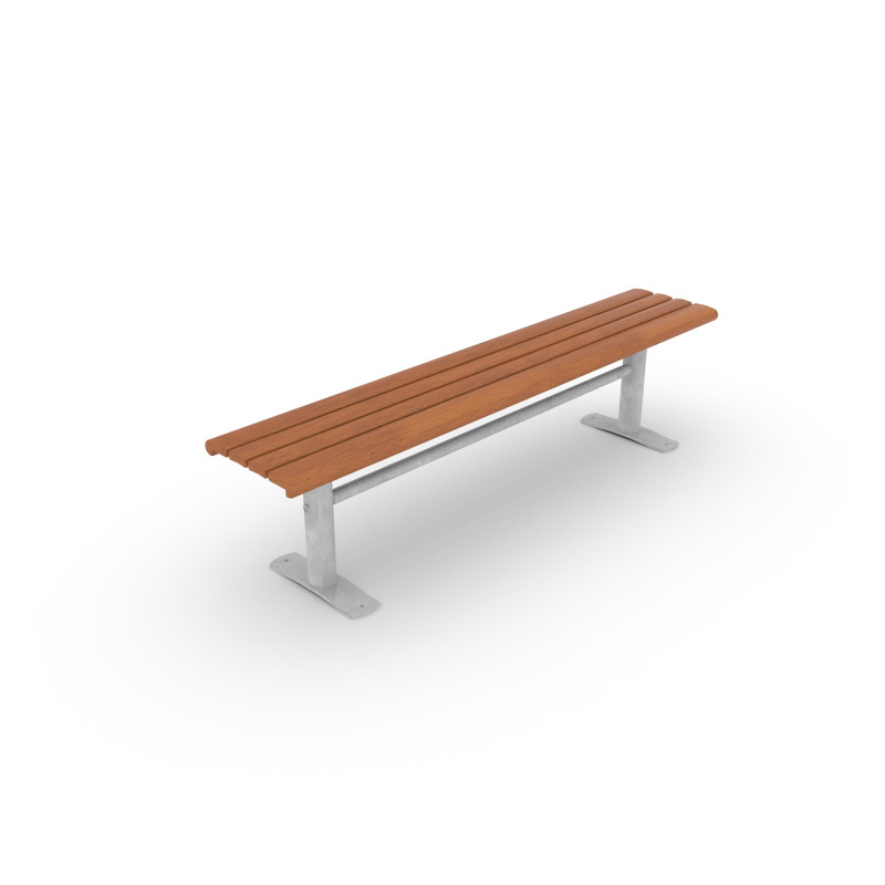 HAGS Bench Sofiero Hardwood Standard - Freestanding (Colour: Brown/Galvanized)