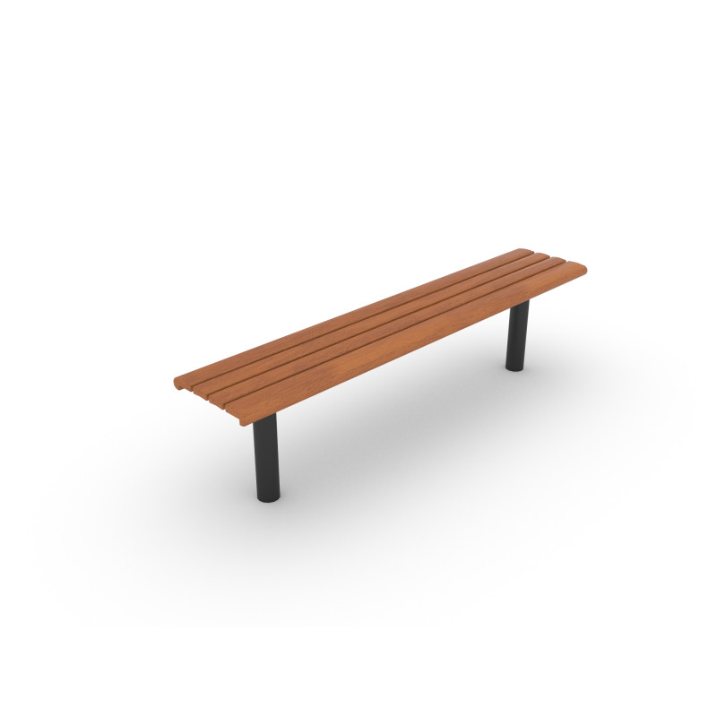 HAGS bench Sofiero hardwood standard - for setting in concrete (color: brown/black)