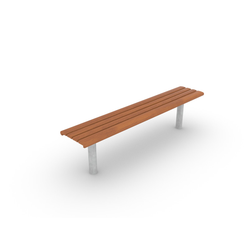HAGS bench Sofiero hardwood standard - for setting in concrete (color: brown/galvanized)