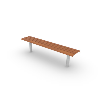 HAGS bench Sofiero hardwood standard - for setting in concrete (color: brown/galvanized)