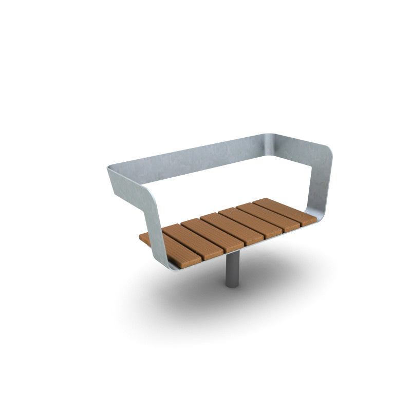 HAGS Spin Bench Fixed Standard - For Concreting (Colour: Brown/Galvanized) Front view