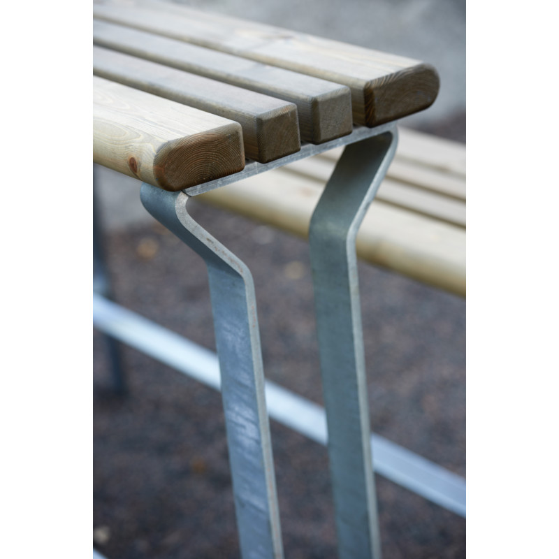 HAGS Zeta Standard standing bench - for setting in concrete (color: silver-gray/galvanized)