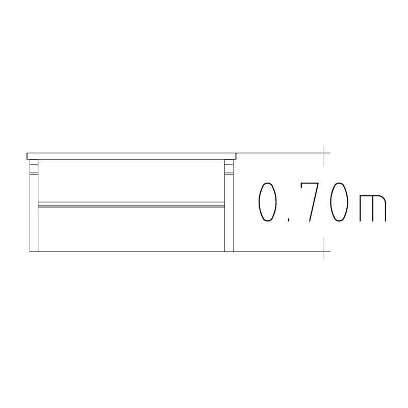 HAGS Zeta Standard standing bench - for setting in concrete (color: silver-gray/galvanized)