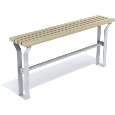 HAGS Zeta Standard standing bench - for setting in concrete (color: silver-gray/galvanized)