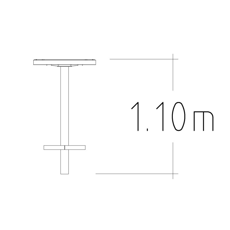 HAGS bar table Sofiero hardwood standard - for dowelling (color: galvanized)
