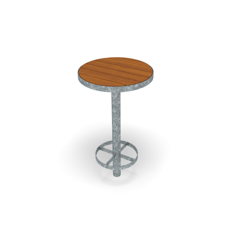 HAGS bar table Sofiero hardwood standard - for setting in concrete Front view