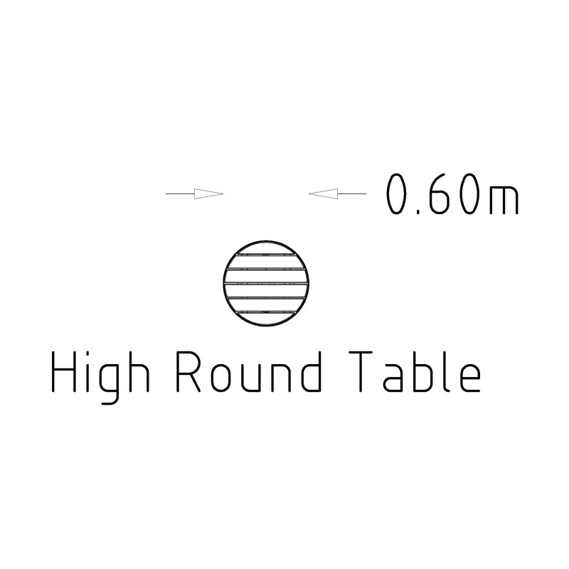 HAGS bar table Sofiero hardwood standard - for setting in concrete (color: galvanized)