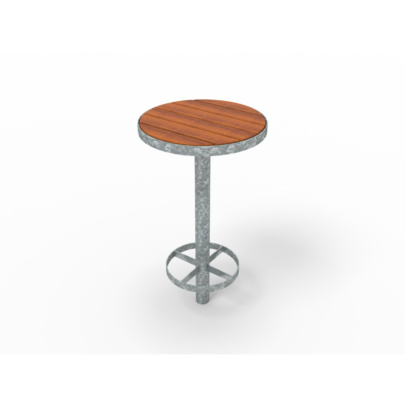 HAGS Sofiero Standard bar table - for setting in concrete (color: dark brown/galvanized)