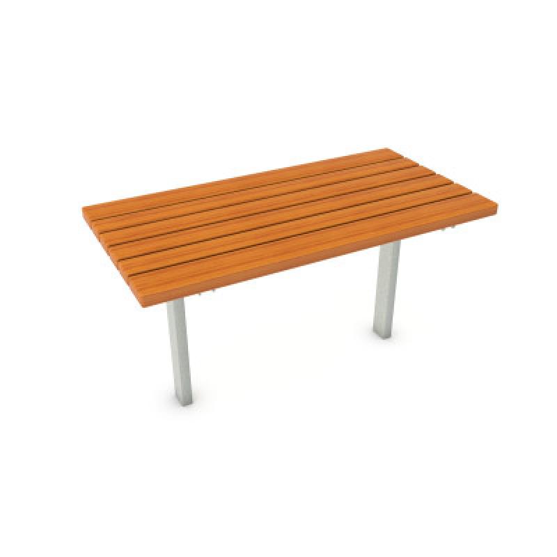 HAGS Ekeby Hardwood Standard Table for Setting in Concrete (Color: Galvanized | Hardwood) (8058446)