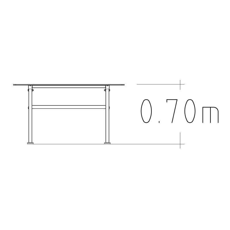 HAGS Ekeby HPL Standard Table (Color: Light Grey/Galvanized) (8101171)