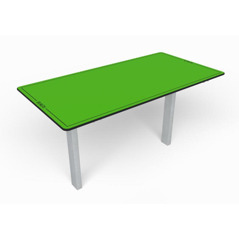 HAGS Ekeby HPL Standard Table for Setting in Concrete (Color: Green/Galvanized) (8101157)