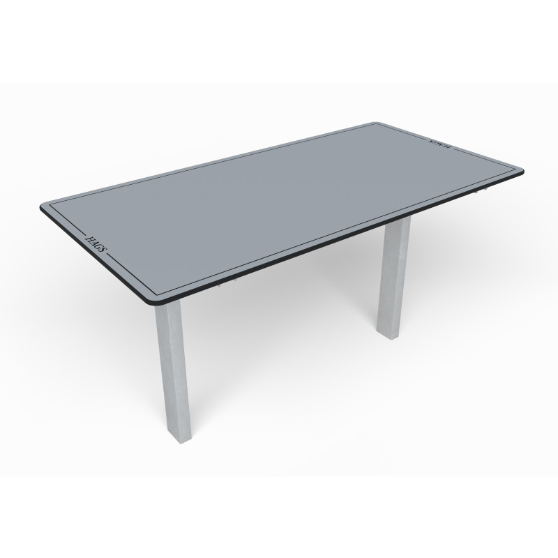 HAGS Ekeby HPL Standard Table for Setting in Concrete (Color: Light Grey/Galvanized) (8101158)