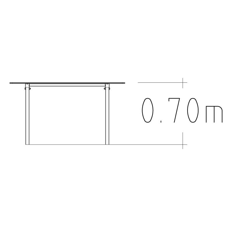 HAGS Ekeby HPL Standard Table for Setting in Concrete (Color: Light Grey/Galvanized) (8101158)