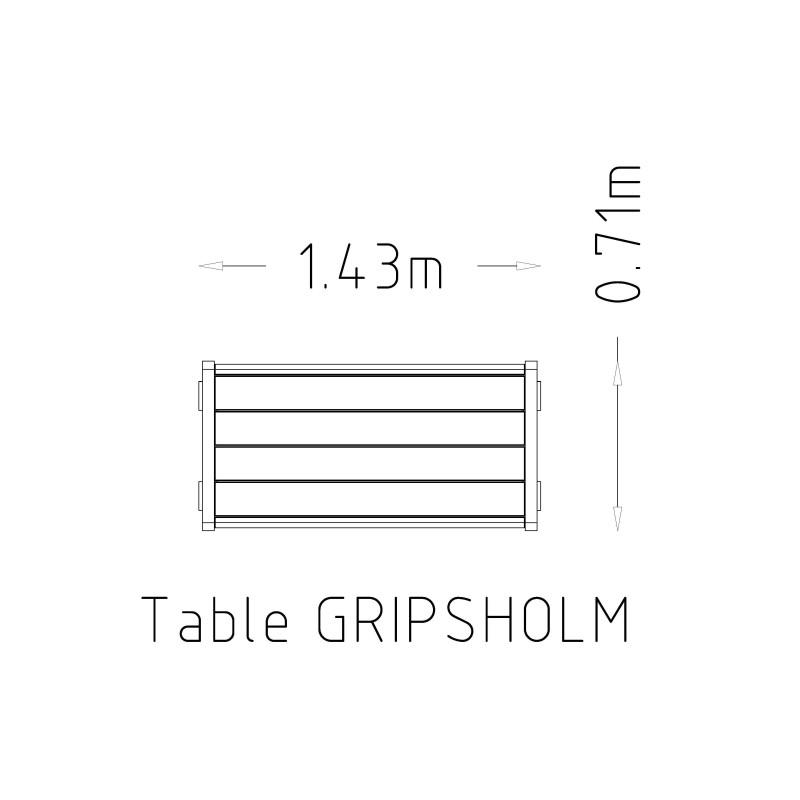 HAGS Gripsholm Standard Table (Color: Dark Brown/Black) (8037163)