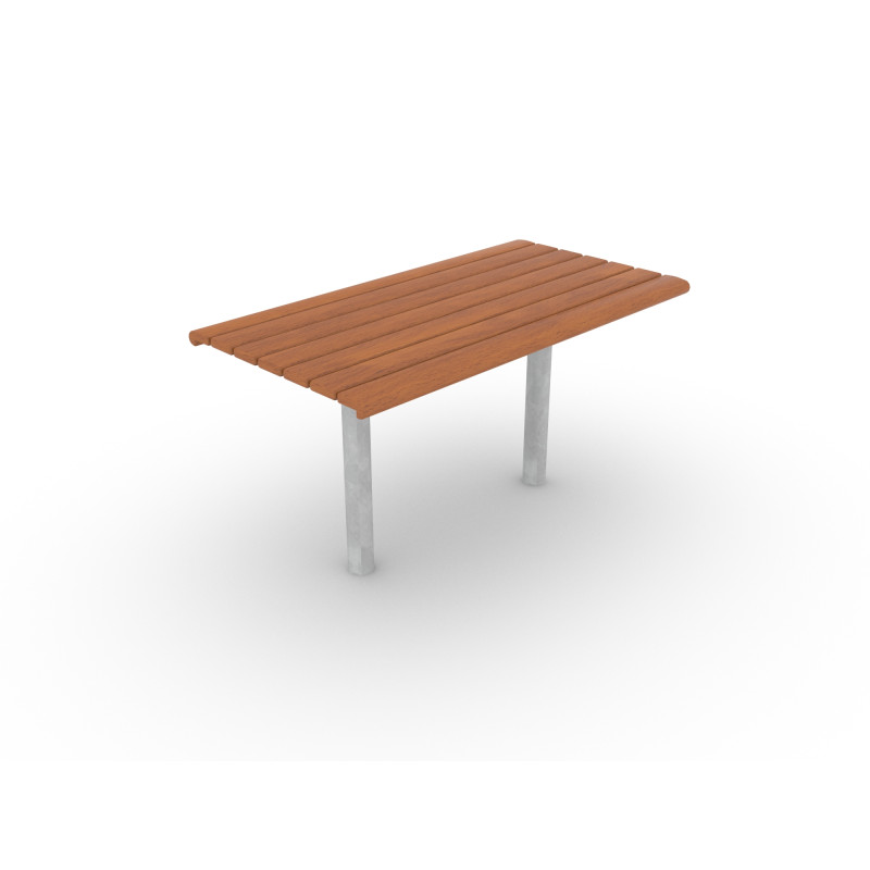 HAGS table hardwood standard - for setting in concrete (color: brown/galvanized)