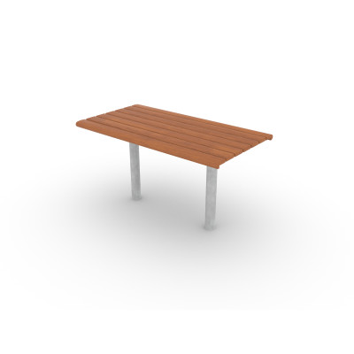 HAGS table hardwood standard - for setting in concrete (color: brown/galvanized)