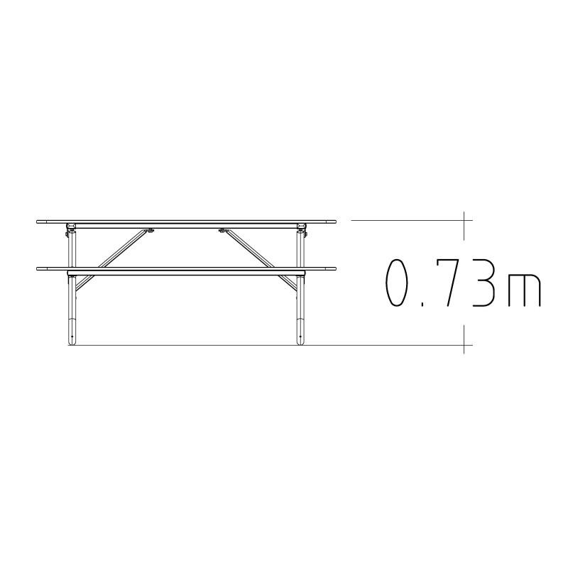 HAGS table Linnea picnic table HPL standard (color: beige/galvanized) (8101057-2)