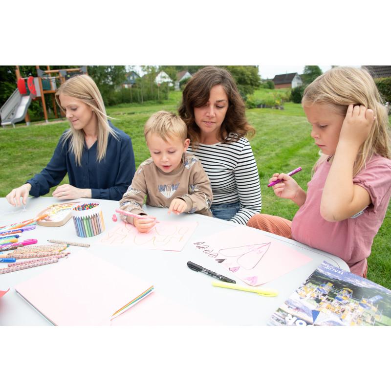 HAGS table Linnea picnic table HPL standard (color: gray/galvanized) (8101056-2)