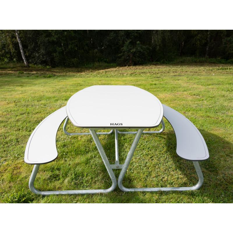 HAGS table Linnea picnic table HPL standard (color: gray/galvanized) (8101056-2)