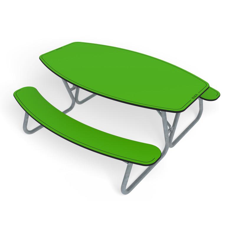 HAGS table Linnea picnic table HPL standard (color: green/galvanized) (8101055-2)