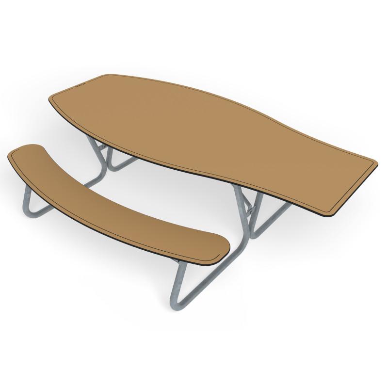 HAGS table Olvon picnic table HPL standard (color: beige/galvanized) (8101378-2)