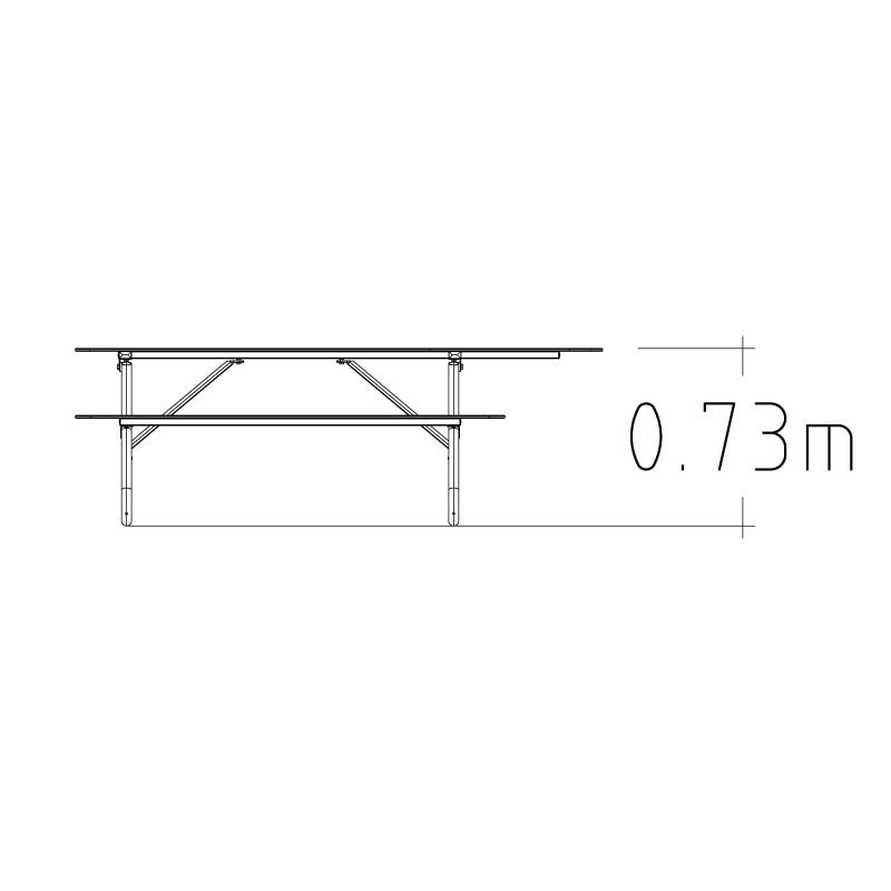 HAGS table Olvon picnic table HPL standard (color: beige/galvanized) (8101378-2)